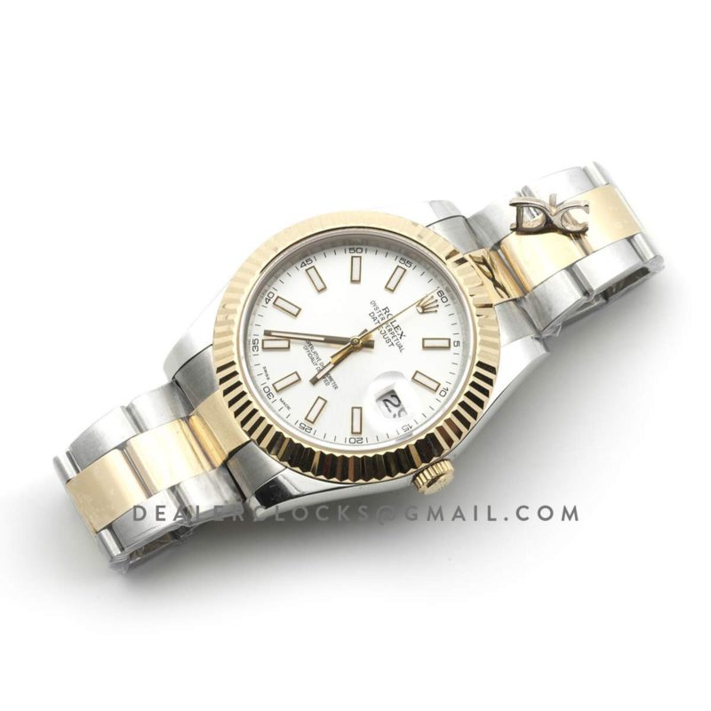 Datejust II 126303 White Dial in Yellow Gold/Steel with Sticker Markers on Oyster Bracelet