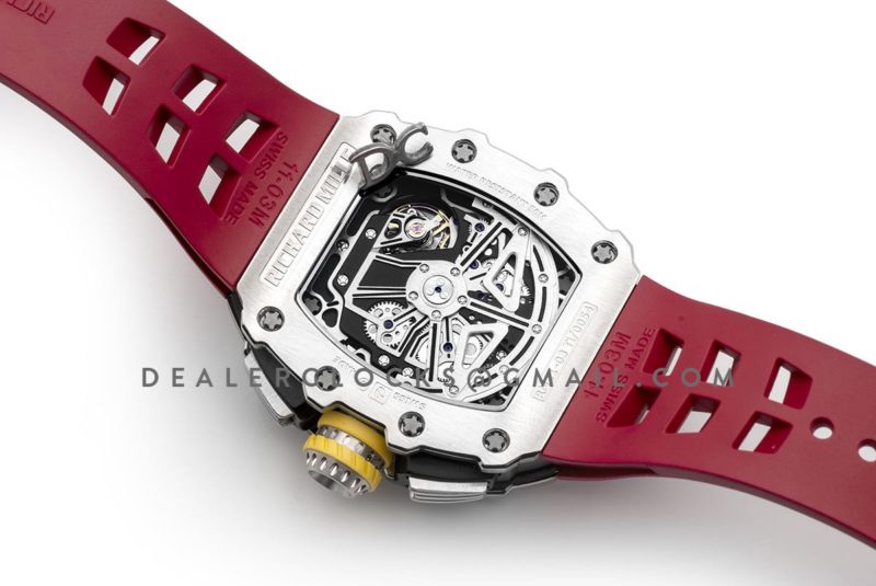 RM 011-03 Automatic Flyback Chronograph in Titanium on Red Rubber