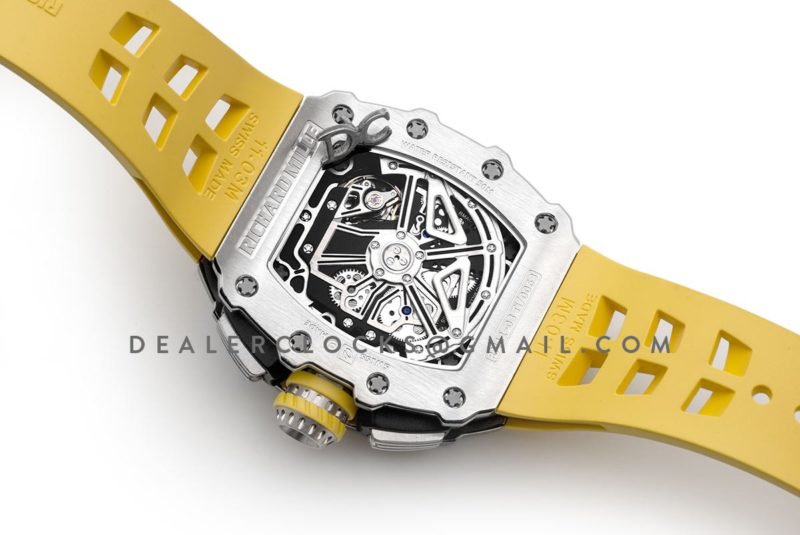 RM 011-03 Automatic Flyback Chronograph in Titanium on Yellow Rubber