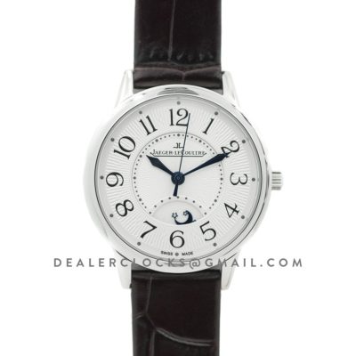 Rendez-Vous Date White Dial in Steel on Black Leather Strap