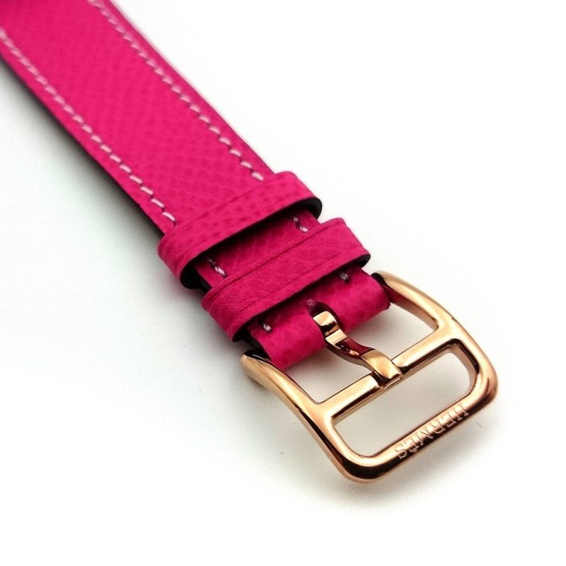 Arceau Petite Rose Gold with Diamond Bezel on Pink Epsom Leather Strap
