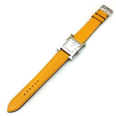 Heure H Steel on Yellow Fjord Leather Strap