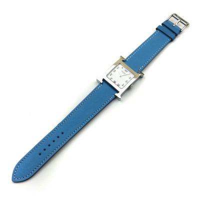 Heure H Steel on Light Blue Fjord Leather Strap
