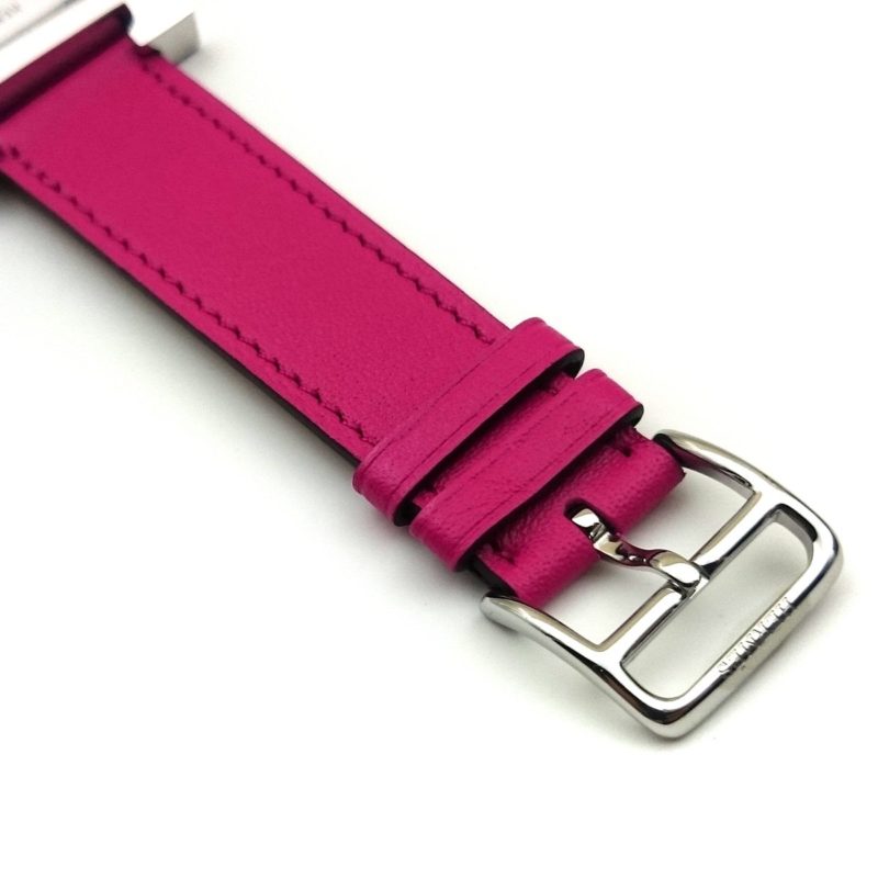 Heure H Steel on Pink Fjord Leather Strap