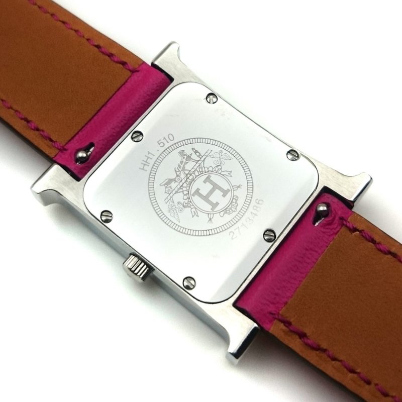 Heure H Steel on Pink Fjord Leather Strap