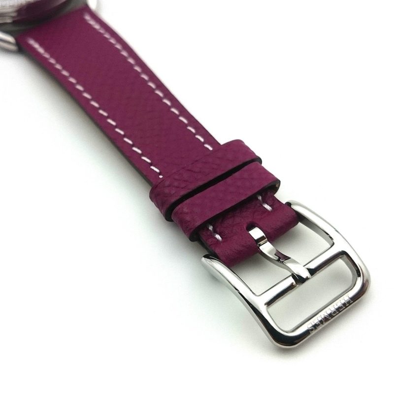 Arceau Steel with Diamond Bezel on Violet Epsom Leather Strap