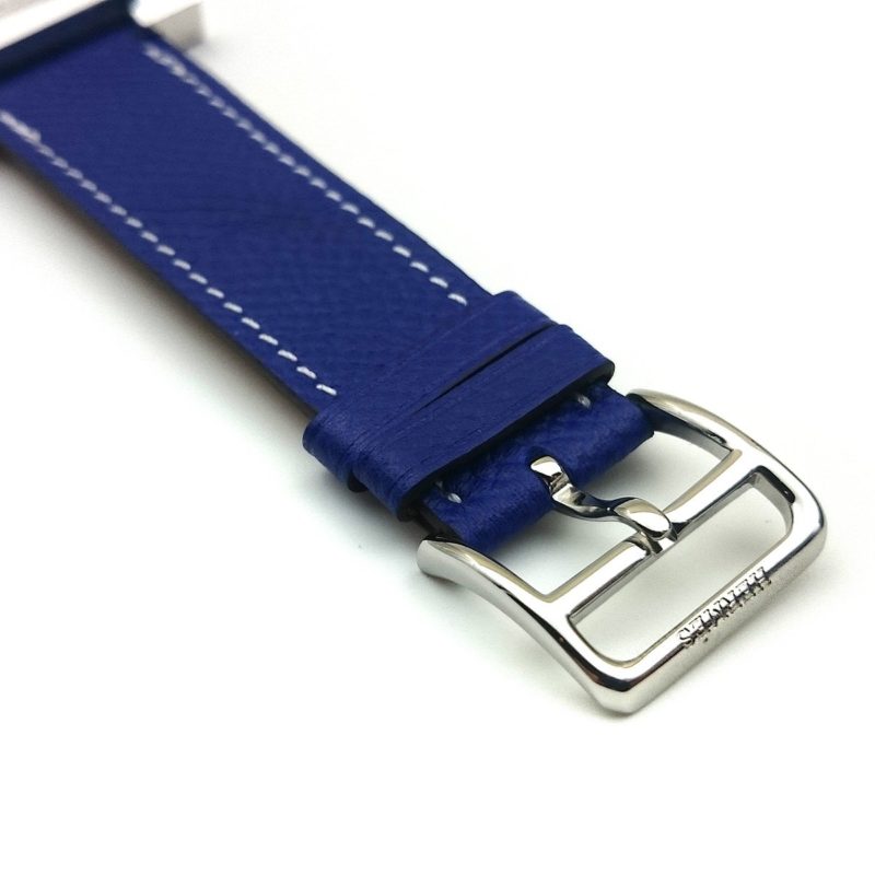 Heure H Steel with Diamond Markers on Blue Epsom Leather Strap