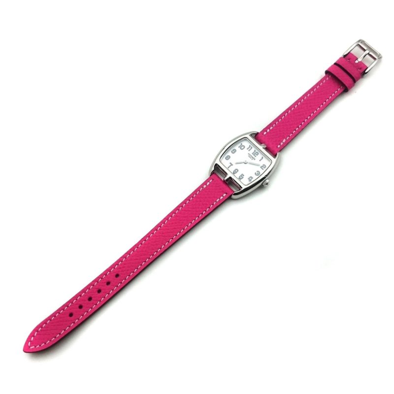 Cape Cod Tonneau Steel on Pink Epsom Leather Strap
