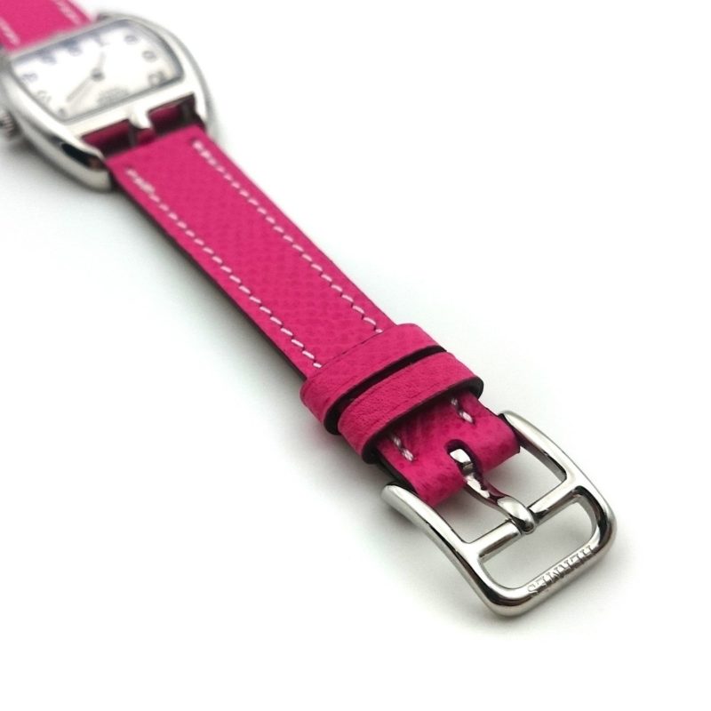 Cape Cod Tonneau Steel on Pink Epsom Leather Strap