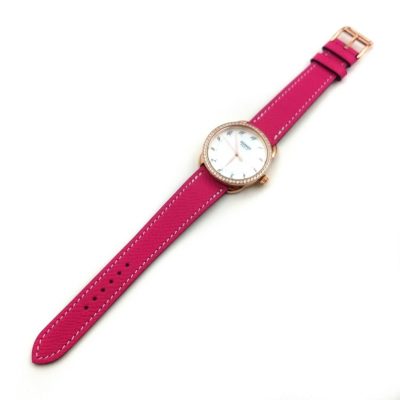 Arceau Rose Gold with Diamond Bezel on Pink Epsom Leather Strap