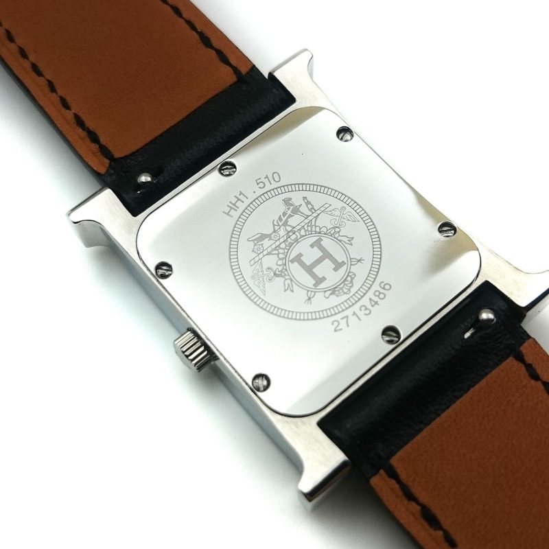 Heure H Steel with Diamond Markers on Black Fjord Leather Strap
