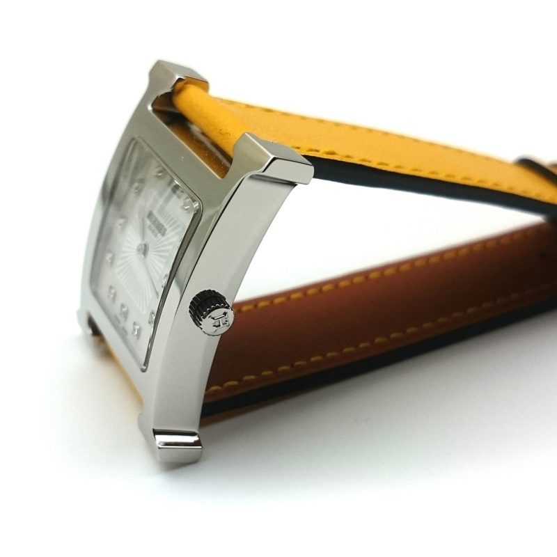 Heure H Steel with Diamond Markers on Amber Fjord Leather Strap