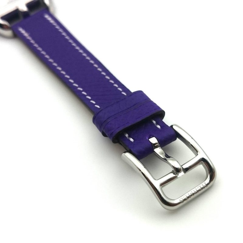 Cape Cod Tonneau Steel on Purple Epsom Leather Strap