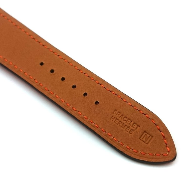 Heure H Steel with Diamond Markers on Orange Fjord Leather Strap