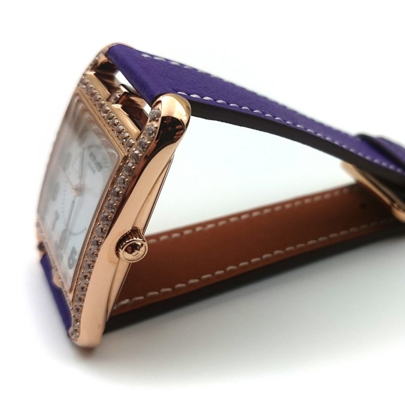 Cape Cod GM Quartz Rose Gold with Diamond Bezel on Purple Epsom Leather Strap