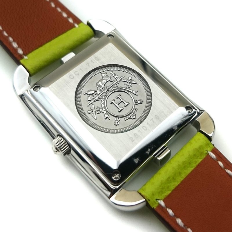 Cape Cod Steel with Diamond Bezel on Green Epsom Leather Strap