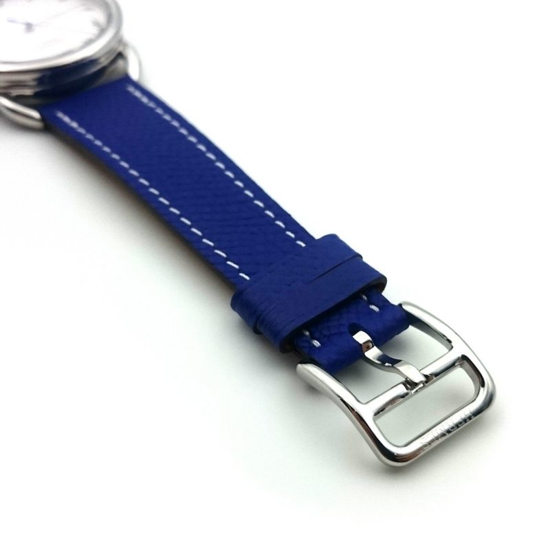 Arceau Steel on Blue Epsom Leather Strap