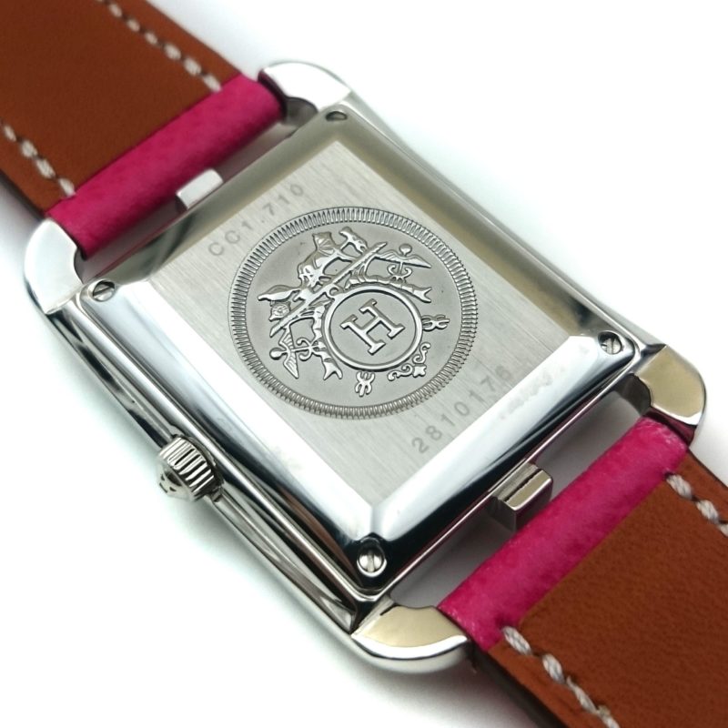 Cape Cod Steel with Diamond Bezel on Pink Epsom Leather Strap