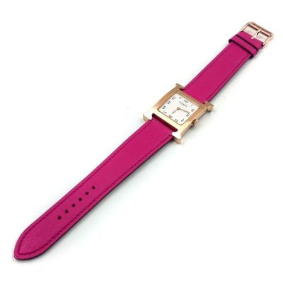 Heure H Rose Gold on Pink Fjord Leather Strap
