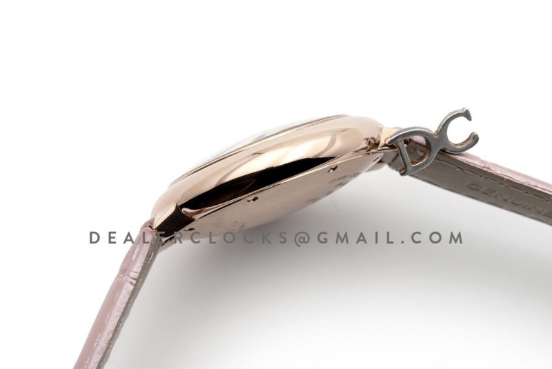 Ballon Bleu De Cartier 36mm Silver Dial in Pink Gold on Pink Leather Strap