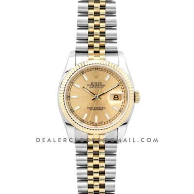 Datejust II 116333 Yellow Gold Dial in Gold/Steel with Stick Markers