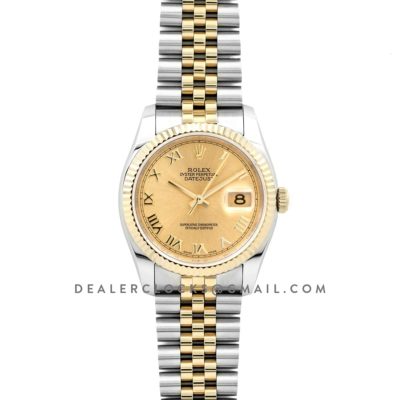 Datejust II 116333 Yellow Gold Dial in Gold/Steel with Roman Markers