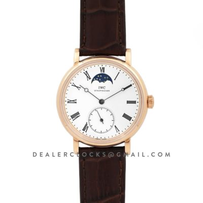 Vintage Portofino Hand Wound IW544803 White Dial in Rose Gold