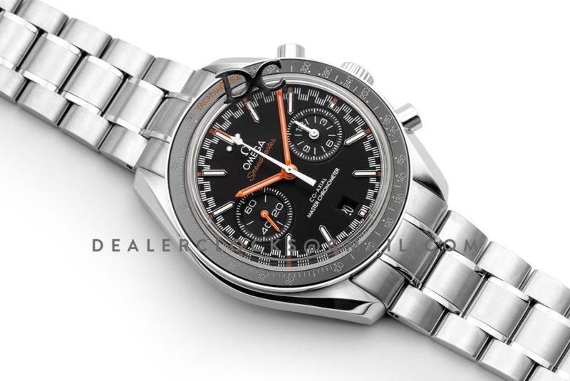 Racing Omega Co-Axial Master Chronometer Black Dial with Orange Hands in Steel