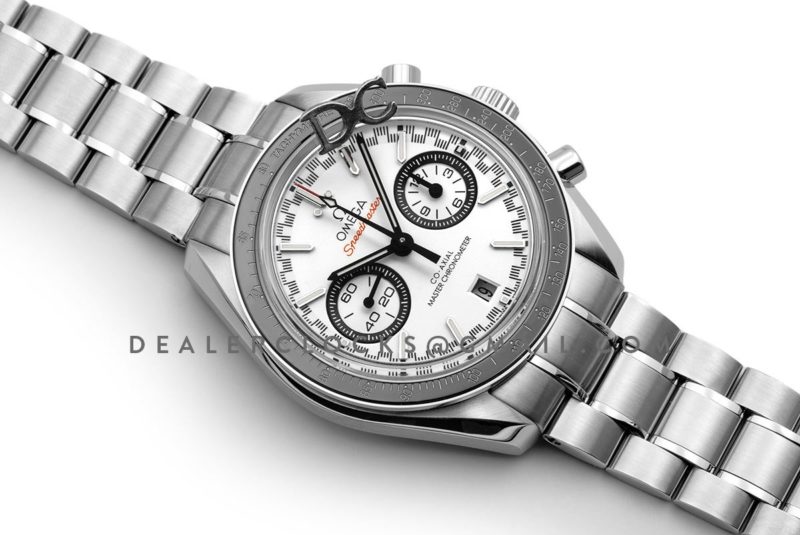 Racing Omega Co-Axial Master Chronometer White Dial in Steel