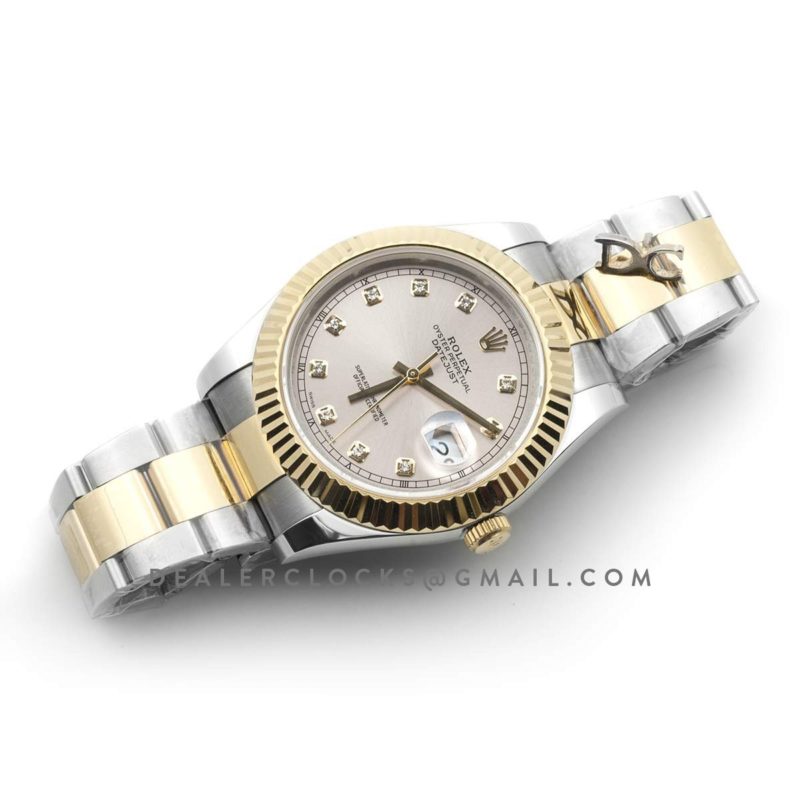 Datejust II 116333 Silver Dial in Yellow Gold/Steel with Diamond Markers