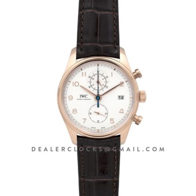 Portugieser Chronograph Classic IW3903 White Dial in Rose Gold
