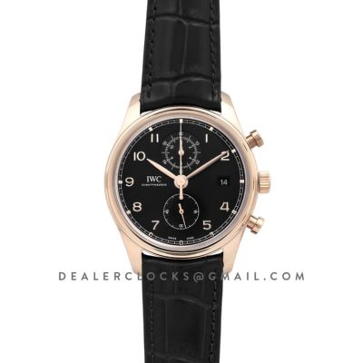 Portugieser Chronograph Classic IW3903 Black Dial in Rose Gold