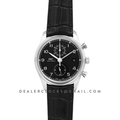 Portugieser Chronograph Classic IW3903 Black Dial in Steel