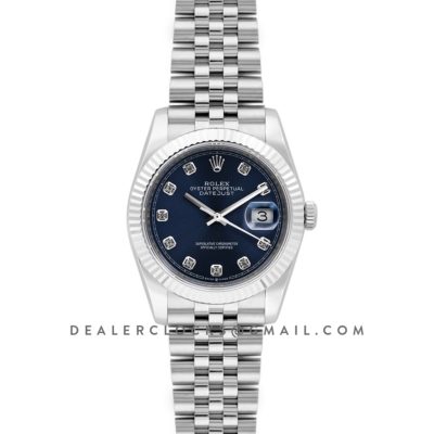 Datejust 36 116234 Blue Dial with Diamond Markers
