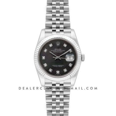 Datejust 36 116234 Black MOP Dial with Diamond Markers