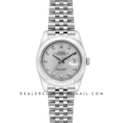 Datejust 36 116234 Silver Dial with Diamond Markers