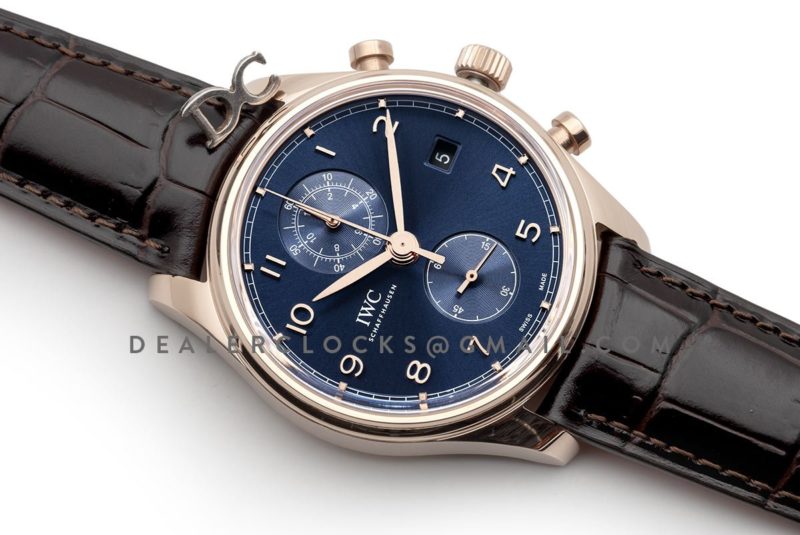 Portugieser Chronograph Classic IW3903 Blue Dial in Rose Gold