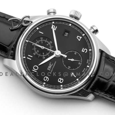 Portugieser Chronograph Classic IW3903 Black Dial in Steel