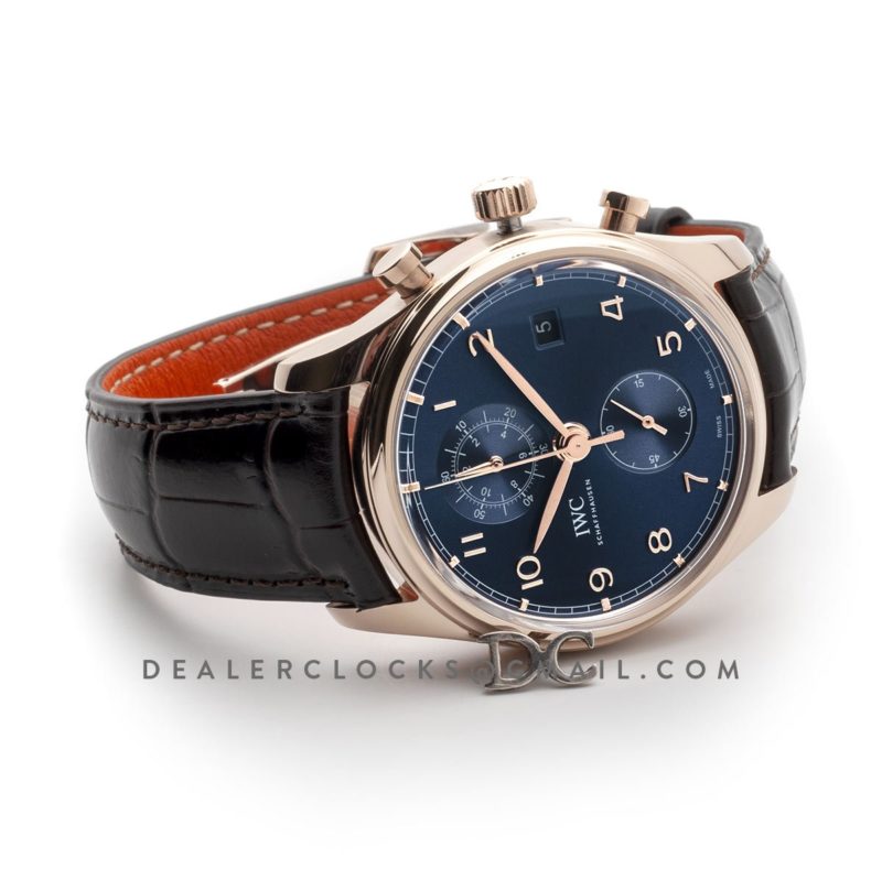 Portugieser Chronograph Classic IW3903 Blue Dial in Rose Gold