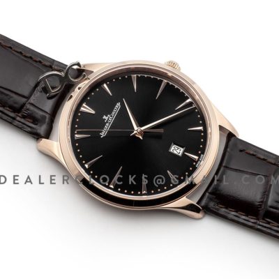 Master Ultra Thin Date Black Dial in Pink Gold Ref. 128255J