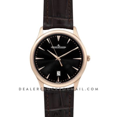Master Ultra Thin Date Black Dial in Pink Gold Ref. 128255J