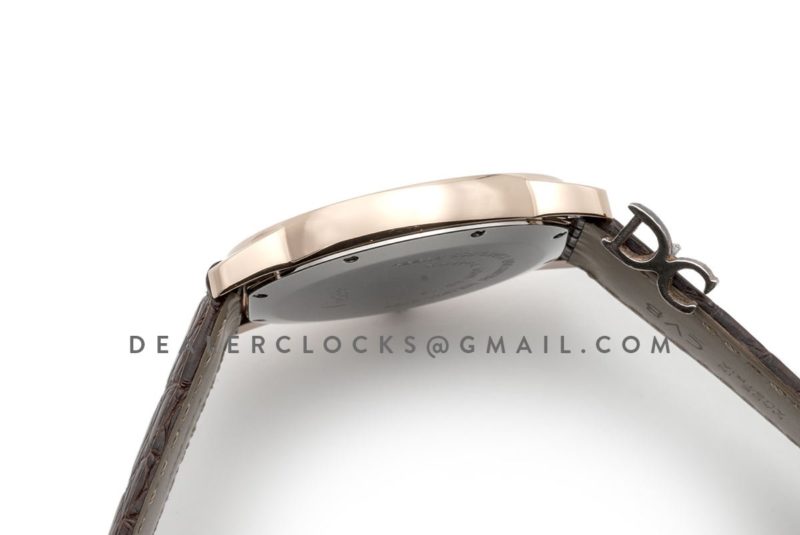 Ronde Solo de Cartier 36mm White Dial in Pink Gold on Brown Alligator Leather Strap
