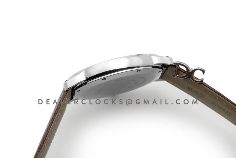 Ronde Solo de Cartier 36mm White Dial in Steel on Brown Leather Strap