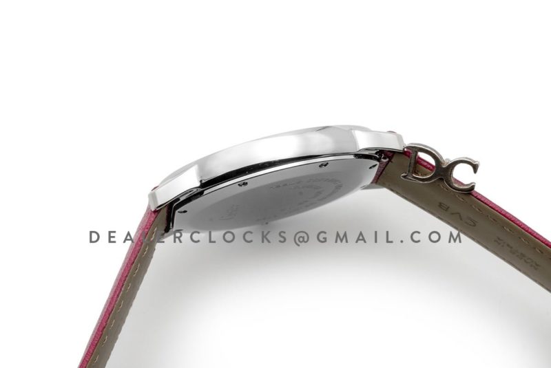 Ronde Solo de Cartier 36mm White Dial in Steel on Pink Leather Strap