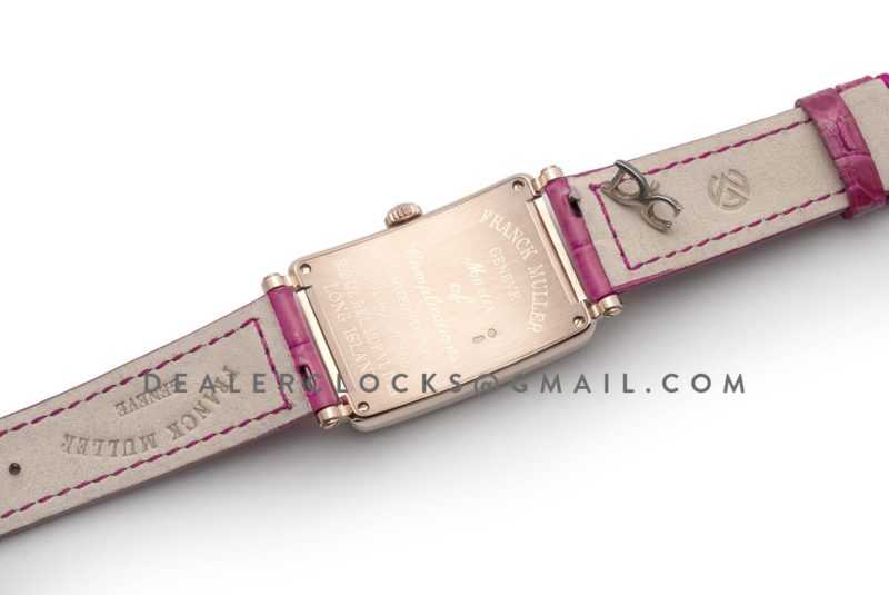 Long Island Peony in Rose Gold on Pink Leather Strap
