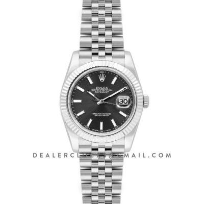 Datejust 41 126334 Grey Dial Stick Markers in White Gold