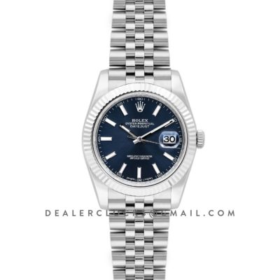 Datejust 41 126334 Blue Dial Stick Markers in White Gold