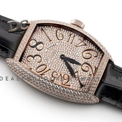 Crazy Hours Diamond Dial With Black Markers in Rose Gold