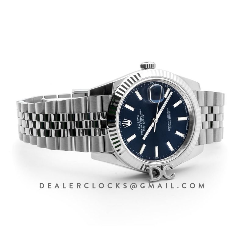 Datejust 41 126334 Blue Dial Stick Markers in White Gold