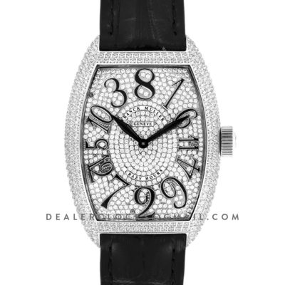Crazy Hours White Diamond Dial With Black Markers in Steel
